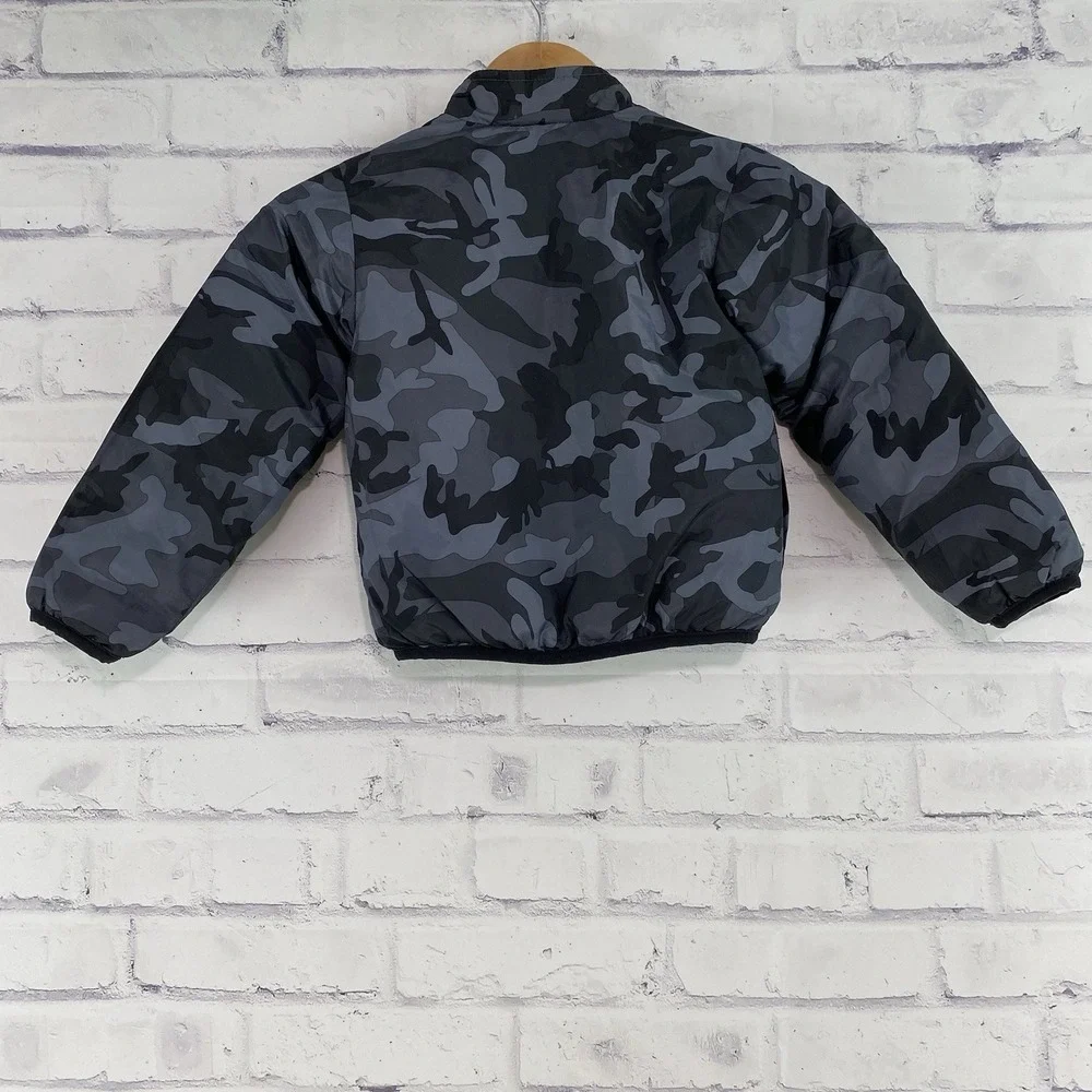 Nike Puffer Jacket Boy's Size 4T Toddler Full Zip Puffer Sweater Reversible Camo